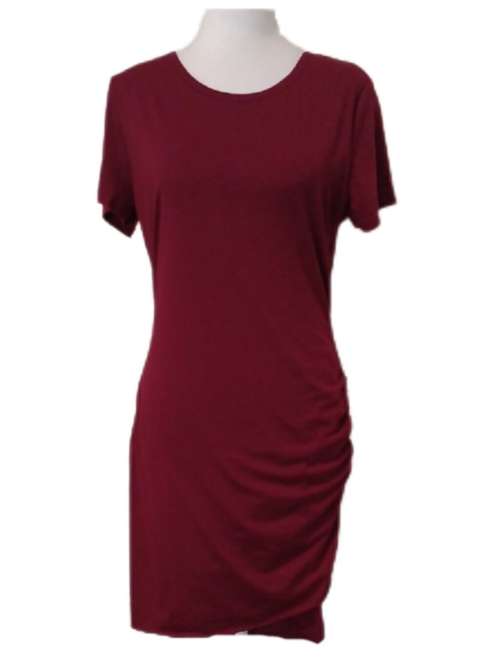 × BTFBM Short Sleeve T-Shirt Dress in Burgundy Women's Size Medium